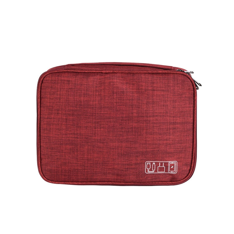 RH916 3 Layers Digital Collection Package Multi-Functional Data Cable Storage Package(Red Wine) - Digital Storage Bag by buy2fix | Online Shopping UK | buy2fix