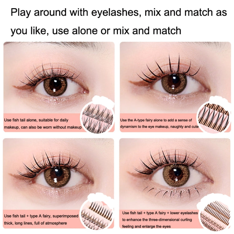 BQI B7229 Lightweight Natural Curling Three-dimensional Slim False Eyelashes, Style: Type A+Fishtail (120PCS) - Eyes by BQI | Online Shopping UK | buy2fix