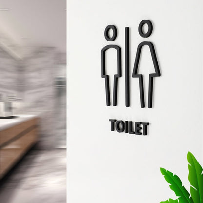 19 x 14cm Personalized Restroom Sign WC Sign Toilet Sign,Style: Golden Public - Ornaments by buy2fix | Online Shopping UK | buy2fix