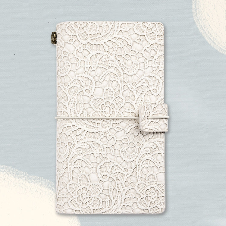 A6  Retro Lace Carved Girls Hand Ledger Diary With 3 Separate Inner Pages(Beige) - Notebooks by buy2fix | Online Shopping UK | buy2fix