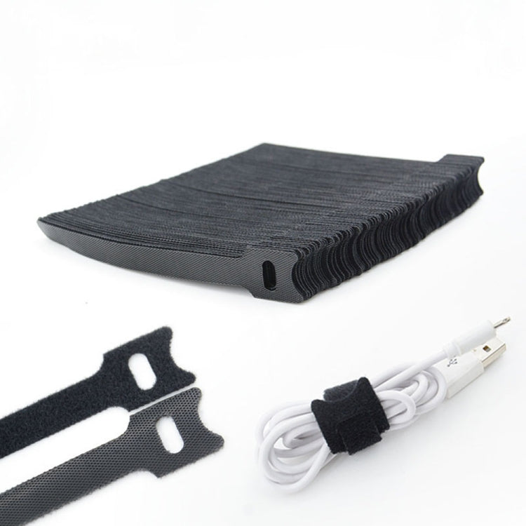 50 PCS  T-shape Self-Adhesive Data Cable Organizer Bundles 12 x 150mm Black - Cable Organizer by buy2fix | Online Shopping UK | buy2fix