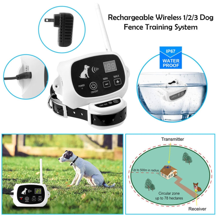 KD-661 500m Wireless Electric Dog Pet Fence Shock Collar,Spec: For Three Dog(US Plug) - Training Aids by buy2fix | Online Shopping UK | buy2fix