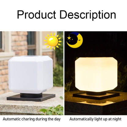 003 Solar Square Outdoor Post Light LED Waterproof Wall Lights, Size: 30cm (White Light) - Solar Lights by buy2fix | Online Shopping UK | buy2fix