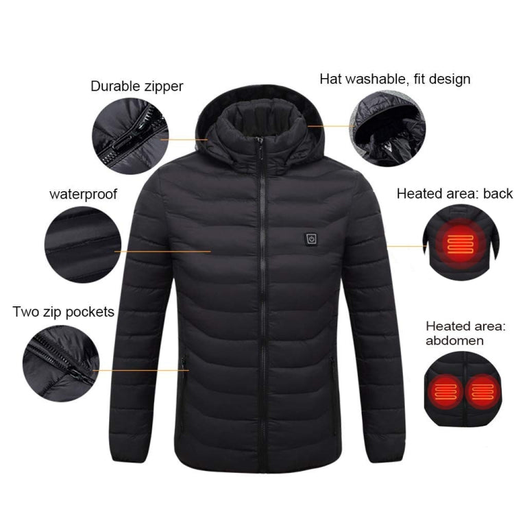 9 Zone Red USB Winter Electric Heated Jacket Warm Thermal Jacket, Size: XXXL - Down Jackets by buy2fix | Online Shopping UK | buy2fix