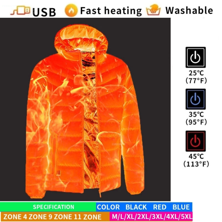 19 Zone 4 Control Blue USB Winter Electric Heated Jacket Warm Thermal Jacket, Size: L - Down Jackets by buy2fix | Online Shopping UK | buy2fix