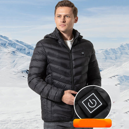 4 Zone Blue USB Winter Electric Heated Jacket Warm Thermal Jacket, Size: M - Down Jackets by buy2fix | Online Shopping UK | buy2fix