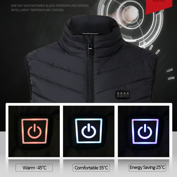 11 Area Double Control Black USB Electric Heating Undershirt Intelligent Warm Vest(3XL) - Down Jackets by buy2fix | Online Shopping UK | buy2fix