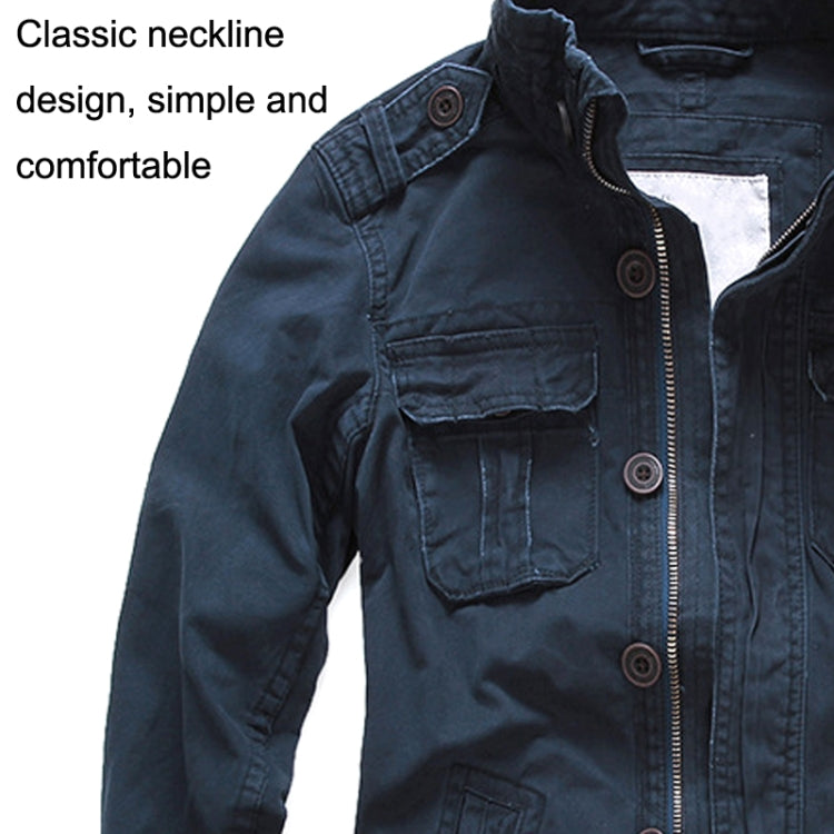 Autumn And Winter Middle Aged Men Jacket Casual Workers Dress Denim Jackets Clothes, Size: M(Deep Army Green) - Loose Coat by buy2fix | Online Shopping UK | buy2fix