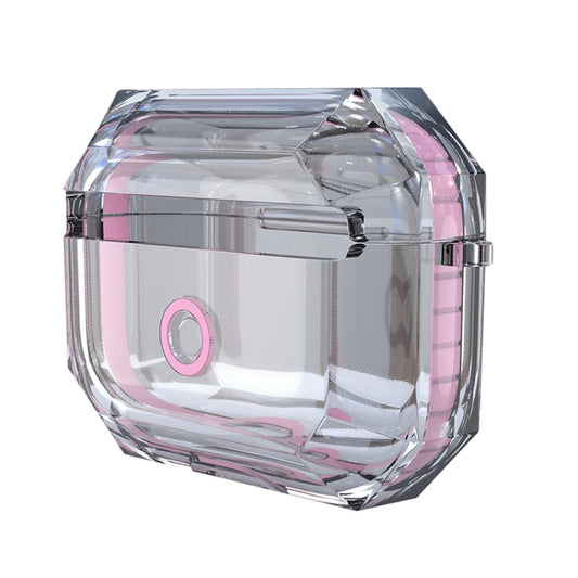 For AirPodS Pro RJT-AP-03 Bluetooth Earphone Transparent Soft Case TPU Protection Cover(Pink) - For AirPods Pro by buy2fix | Online Shopping UK | buy2fix