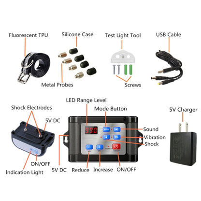 Outdoor Wireless Electronic Pet Fence Night Reflective Collar, Specification: One for Two(US Plug) - Training Aids by buy2fix | Online Shopping UK | buy2fix