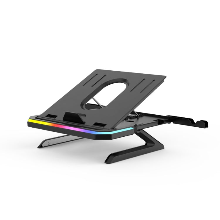 Laptop Stand with RGB Lighting 9-Level Adjustable Notebook Stand(Black) - Laptop Stand by buy2fix | Online Shopping UK | buy2fix