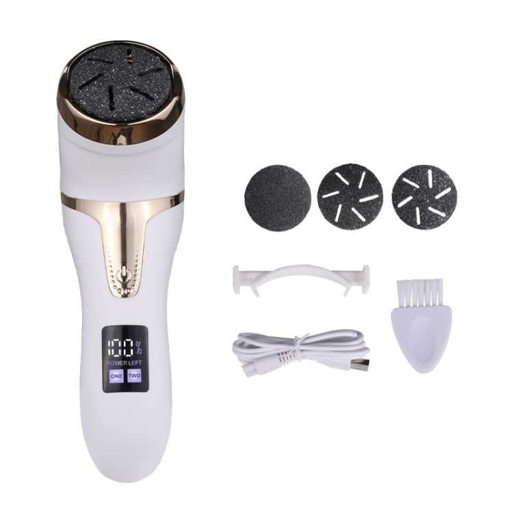 JD-510 Rechargeable Electric Foot Callus Remover with Vacuum Cleaner White - Grinding Tools & Accessories by buy2fix | Online Shopping UK | buy2fix
