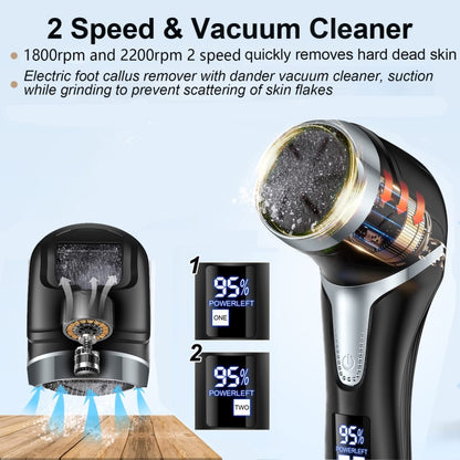 JD-510 Rechargeable Electric Foot Callus Remover with Vacuum Cleaner White - Grinding Tools & Accessories by buy2fix | Online Shopping UK | buy2fix