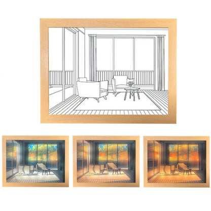 Three-Color Lighting Bedroom Bedside LED Luminous Decorative Painting, Size: Small(Autumn) - Novelty Lighting by buy2fix | Online Shopping UK | buy2fix