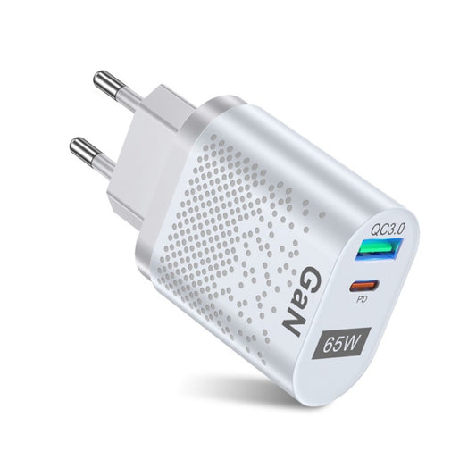 BK375-GaN KR Plug USB+Type-C 65W GaN Mobile Phone Charger PD Fast Charge Computer Adapter, Color: White - USB Charger by buy2fix | Online Shopping UK | buy2fix