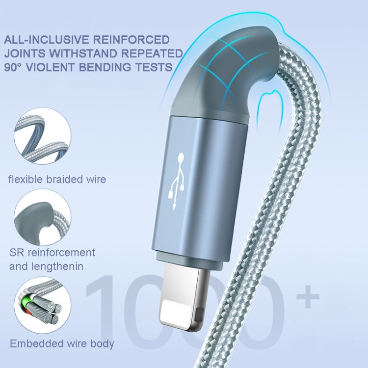 ROMOSS CB25 3 In 1 3.5A  8 Pin + Micro USB + Type C/USB-C Cable 1.5m(Star Blue) - Multifunction Cable by ROMOSS | Online Shopping UK | buy2fix