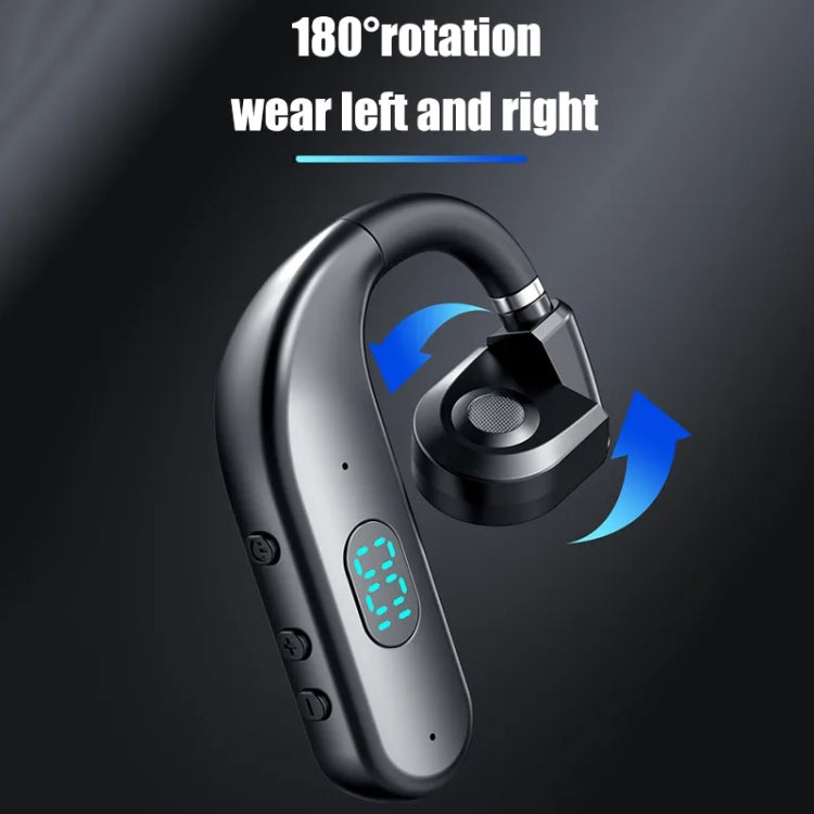 T50 Bluetooth 5.3 Wireless Headphone Single Ear Digital Display Stereo Earbuds Color Boxed(Midnight Blue) - Bluetooth Earphone by buy2fix | Online Shopping UK | buy2fix