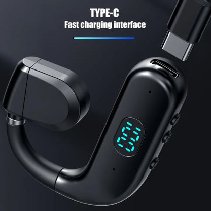 T50 Bluetooth 5.3 Wireless Headphone Single Ear Digital Display Stereo Earbuds Color Boxed(Black) - Bluetooth Earphone by buy2fix | Online Shopping UK | buy2fix