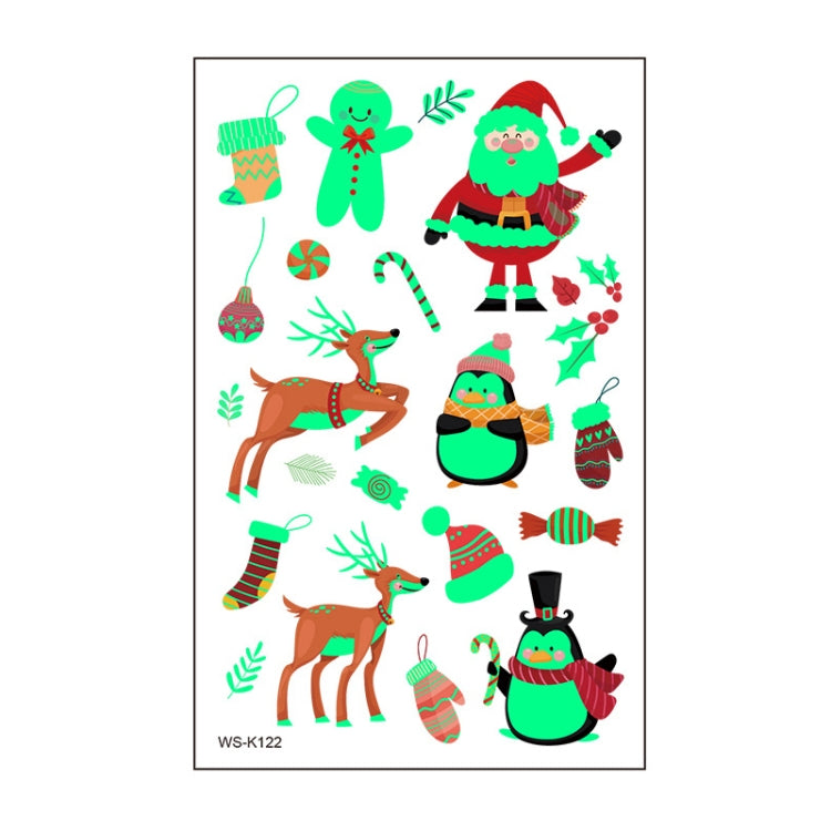 10pcs Christmas Glow Waterproof Cartoon Tattoo Sticker(WS-K122) - Christmas Others by buy2fix | Online Shopping UK | buy2fix