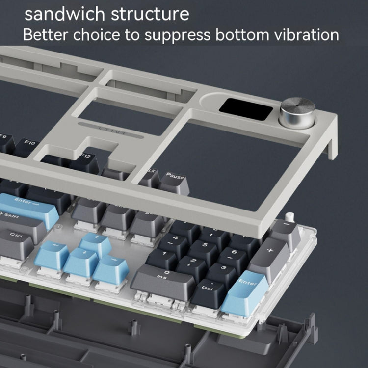 LANGTU LT104 Mechanical Keyboard Backlight Display Flexible DIY Keyboard, Style: Wired Color Screen RGB (Iron Gray) - Wired Keyboard by LANGTU | Online Shopping UK | buy2fix