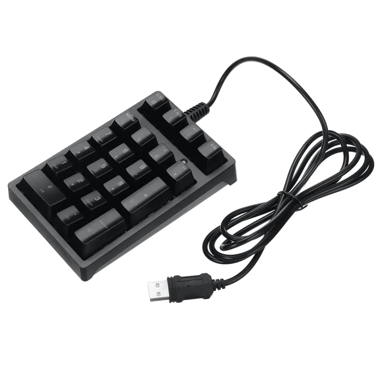 198I K21 Wired Mechanical Dightal Keyboard Multifunction Button RGB Backlight Office Keypad(Black) - Mini Keyboard by 198I | Online Shopping UK | buy2fix