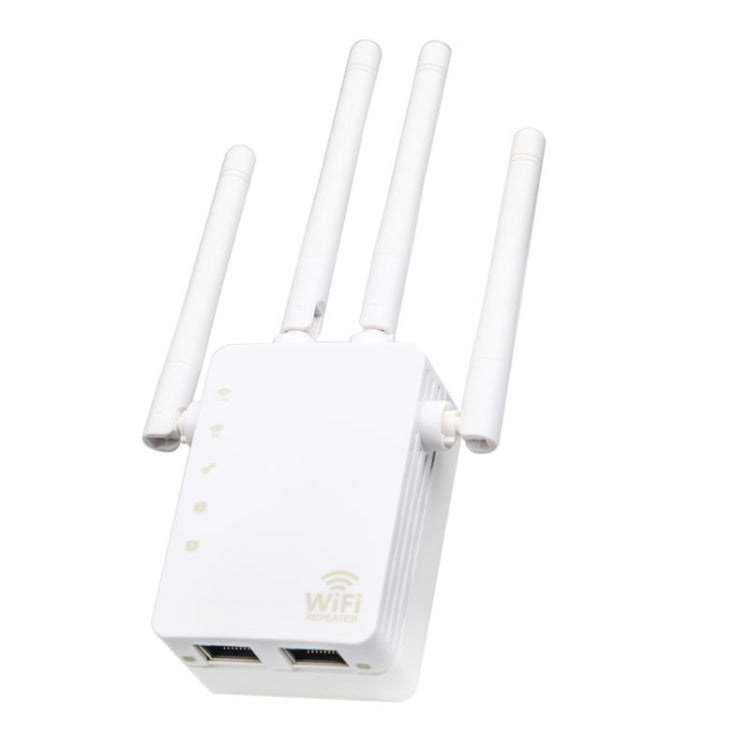 5G/2.4G 1200Mbps WiFi Range Extender WiFi Repeater With 2 Ethernet Ports EU Plug White - Broadband Amplifiers by buy2fix | Online Shopping UK | buy2fix