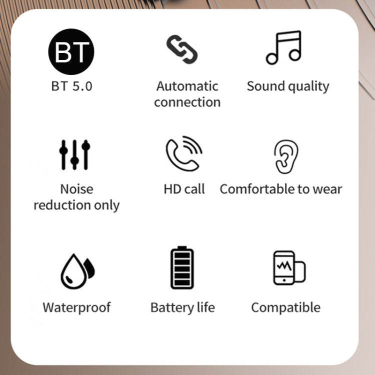 TWS Ear-Mounted LED Digital Display Noise Reduction Bluetooth Earphones With Power Bank Function(Black) - TWS Earphone by buy2fix | Online Shopping UK | buy2fix