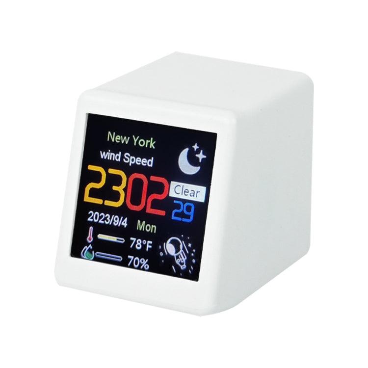 Wifi Networked Weather Clock No APP Required Photo Album with Gif Animation(White) - Alarm Clocks by buy2fix | Online Shopping UK | buy2fix