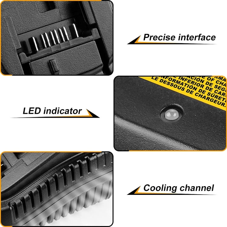 DCB118 For Dewalt 12V-20V Electric Tool Battery Charger, Plug: AU (Yellow) - Electric Saws & Accessories by buy2fix | Online Shopping UK | buy2fix