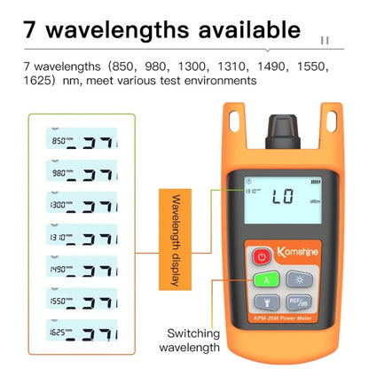 Komshine Mini Handheld Optical Power Meter Fiber Loss Measurement, Specification: KPM-25M-A/-70DBM to +6DBM - Fiber Optic Test Pen by Komshine | Online Shopping UK | buy2fix