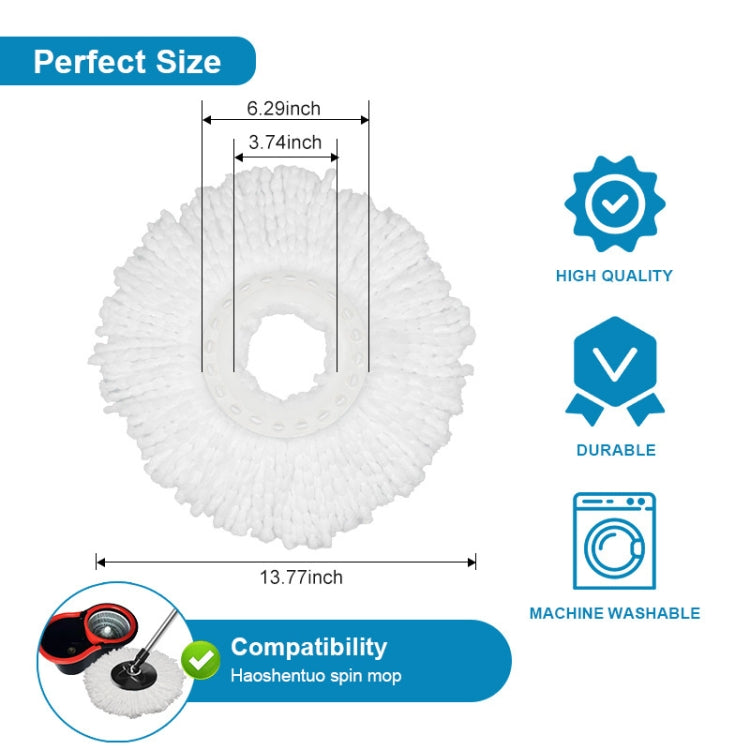 Fine Fiber Mop Pad For 15.8-16cm 360 Rotating Mop Cotton Yarn Replacement Cloths(Blue) - Handheld Cleaner & Mops by buy2fix | Online Shopping UK | buy2fix