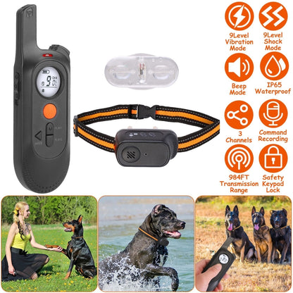 Barking Device Charging Waterproof Collar Remotely Control Dog Trainer - Training Aids by buy2fix | Online Shopping UK | buy2fix
