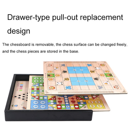 4 in 1 D Model Wooden Multifunctional Parent-Child Interactive Children Educational Chessboard Toy Set - Table Games by buy2fix | Online Shopping UK | buy2fix