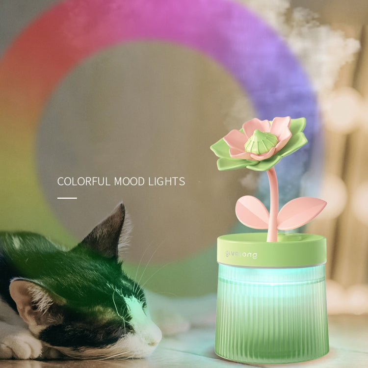 Flower Spray Hhydrating Colorful Atmosphere Light USB Aromatherapy Humidifier, Color: Sunflower Pink - Air Purifiers & Accessories by buy2fix | Online Shopping UK | buy2fix