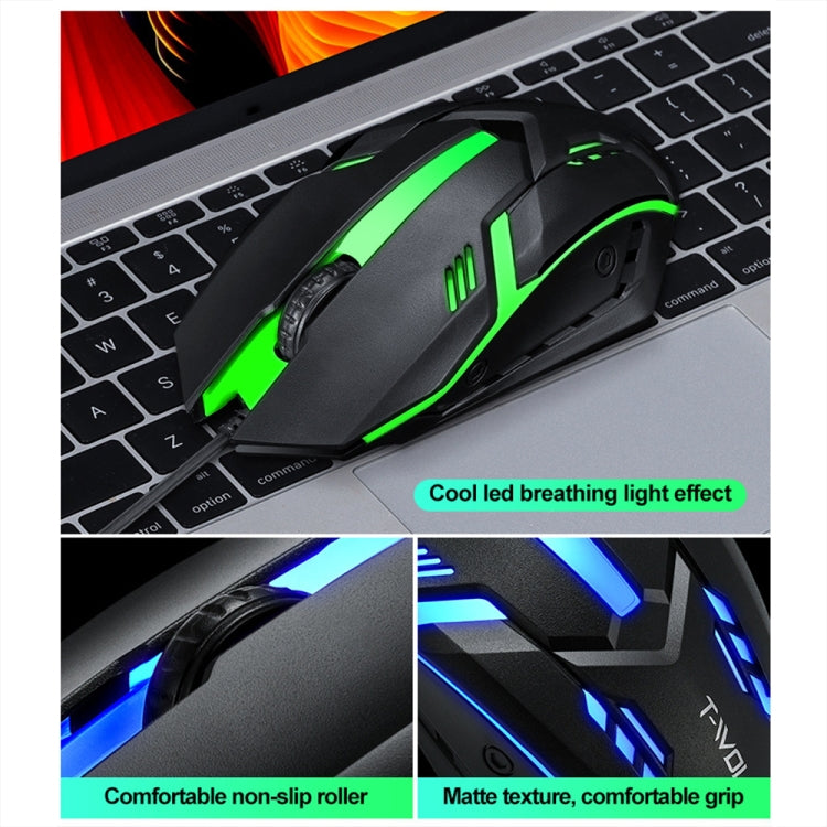 T-WOLF TF230 Colorful Light Effect Game Office Computer Wired Keyboard and Mouse Kit(White) - Wired Keyboard by T-WOLF | Online Shopping UK | buy2fix