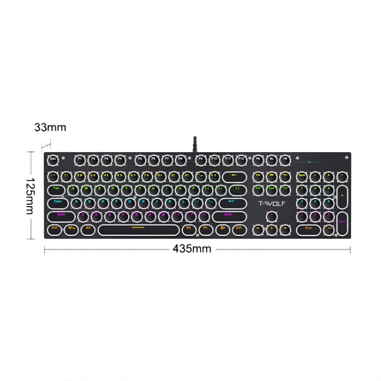 T-WOLF T75 104 Keys Adjustable RGB Light Computer Game Wired Mechanical Keyboard(White) - Wired Keyboard by T-WOLF | Online Shopping UK | buy2fix