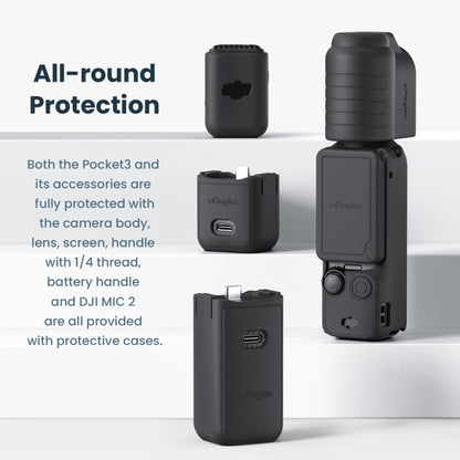 For DJI Osmo Pocket 3 AMagisn Silicone Protection Case Movement Camera Accessories, Style: 7 In 1 Black - Case & Bags by aMagisn | Online Shopping UK | buy2fix