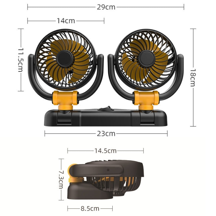 SUITU Car Foldable Cooling Fan Automobile Summer Temperature Reduction Fan, Model: Dual 12V Cigarette Lighter Energized - Heating & Fans by SUITU | Online Shopping UK | buy2fix