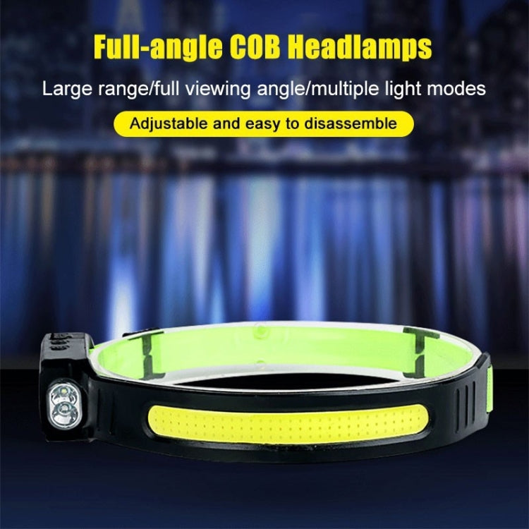 Fluorescent Belt Sensor Headlight Outdoor Running and Cycling Head Torch(White+Yellow Light) - Headlamp by buy2fix | Online Shopping UK | buy2fix