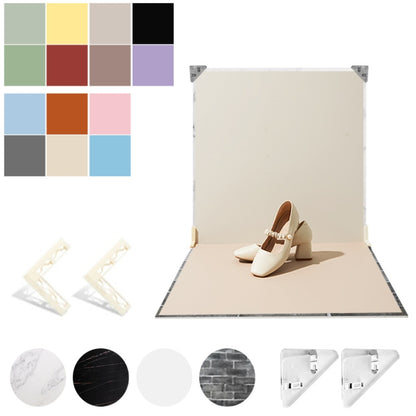 2pcs 60cm Double-Sided Background Board + 7pcs Backdrop Paper Photography Props Set, Spec: Set 6 - Solid Color by buy2fix | Online Shopping UK | buy2fix