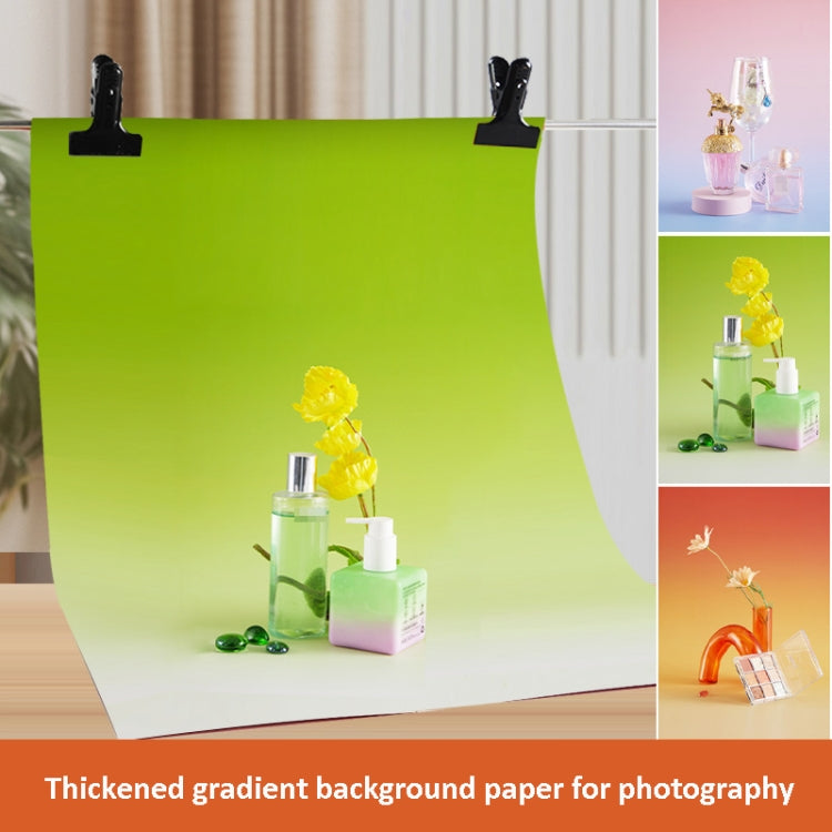 57 x 87cm Double-sided Gradient Background Paper Atmospheric Still Life Photography Props(Deep Gray+Peacock Green) - Gradient Color by buy2fix | Online Shopping UK | buy2fix