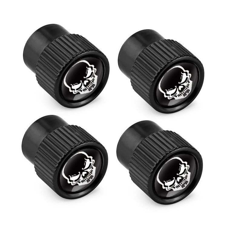 4pcs /Set Skeleton Car Tire Universal Aluminum Valve Cap(Black) - Tire Valve Caps by buy2fix | Online Shopping UK | buy2fix