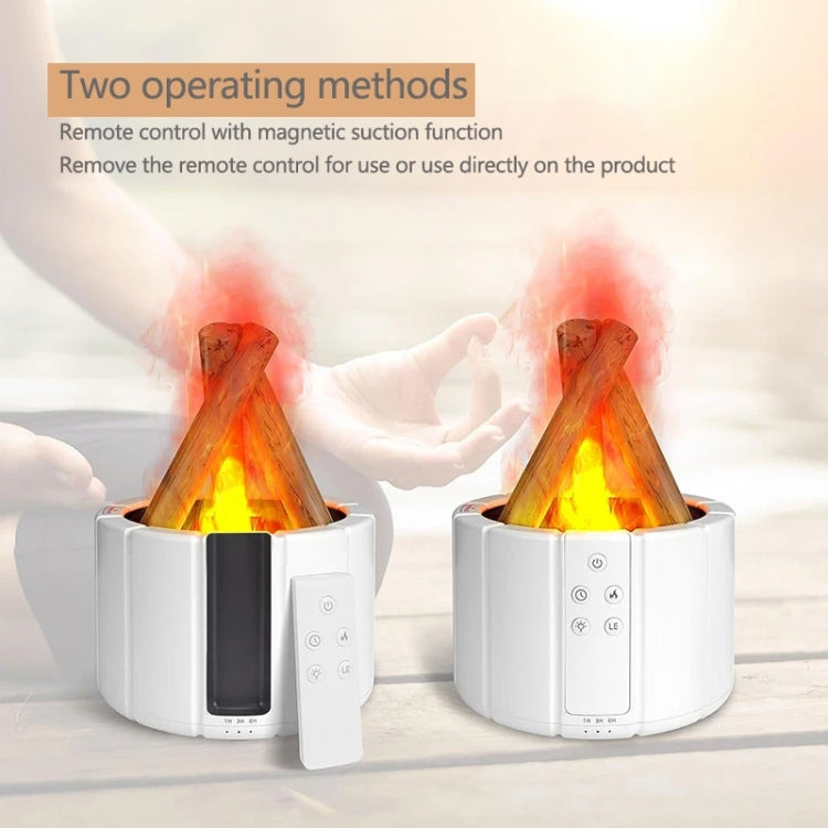 Bonfire Shaped Remote Control Aroma Diffuser Desktop Flame Humidifier, Color: Black - Air Purifiers & Accessories by buy2fix | Online Shopping UK | buy2fix