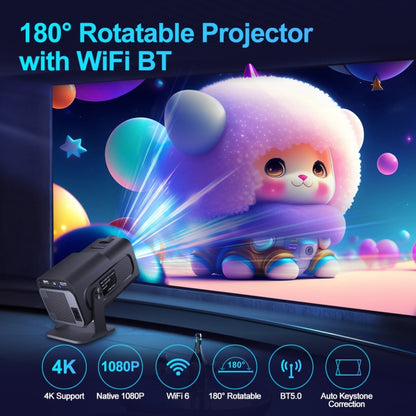 HY320 1080P 390ANSI 4K Android 11 Projector With Wifi 6 Bluetooth 5.0 Support Miracast / Airplay / DLNA UK Plug - LED Projector by buy2fix | Online Shopping UK | buy2fix