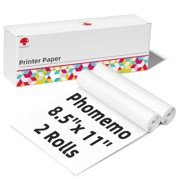 Phomemo 2 Rolls Letter Thermal Paper Use With M08F Printer Holder For M832/M833/M834/M835/P831/Q302 Printer - Printer Accessories by Phomemo | Online Shopping UK | buy2fix