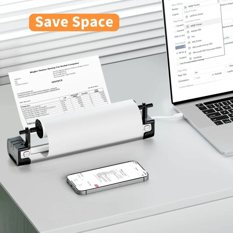 Phomemo 2 Rolls Letter Thermal Paper Use With M08F Printer Holder For M832/M833/M834/M835/P831/Q302 Printer - Printer Accessories by Phomemo | Online Shopping UK | buy2fix