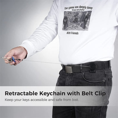 ABS  Material 360 Degree Rotatable Heavy Duty Retractable Keychain with Belt Clip - Key Rings by buy2fix | Online Shopping UK | buy2fix