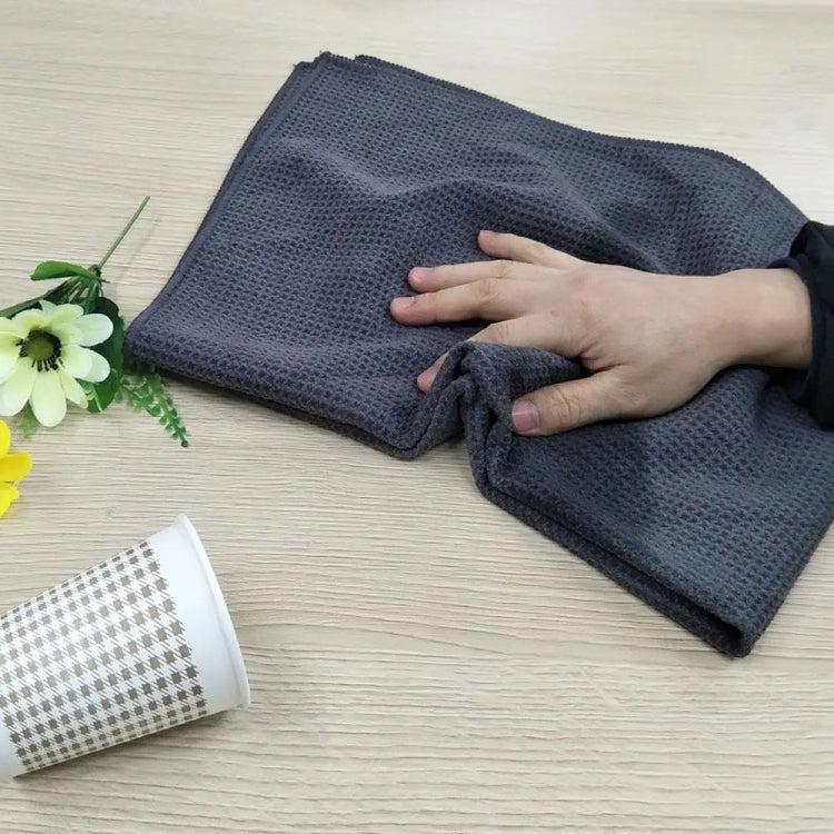 40x40cm Thickened Absorbent Honeycomb Mesh Car Wash Cleaning Towel(Dark Gray) - Car washing supplies by buy2fix | Online Shopping UK | buy2fix