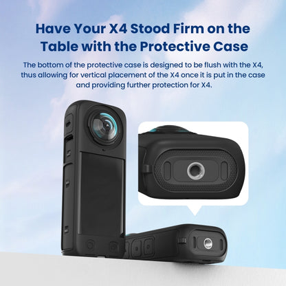 For Insta360 X4 AMagisn Silicone Protective Cover Body Case Black - Case & Bags by aMagisn | Online Shopping UK | buy2fix