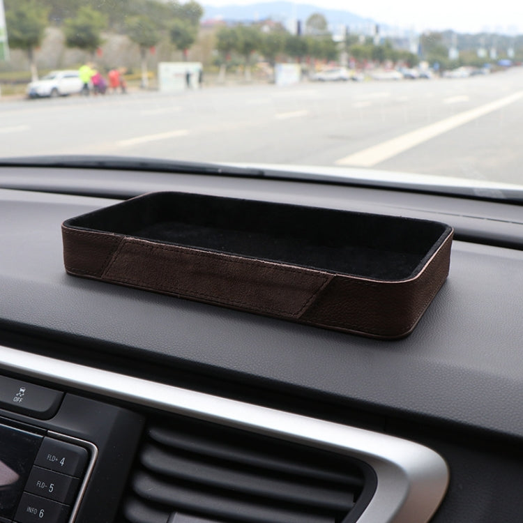 Car Multifunctional Dashboard Armrest Box Water Cup Storage Box, Color: Large Brown - Stowing Tidying by buy2fix | Online Shopping UK | buy2fix